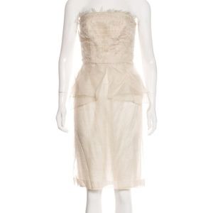 Alberta Ferretti Silk Strapless Dress